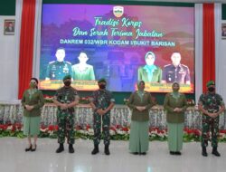 Danrem 032/Wbr Brigjen TNI Purmanto Lepas Brigjen TNI Arief Gajah Mada