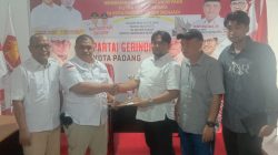 Ambil Formulir Pendaftaran, Dani Faizal Disambut Ketua DPC Gerindra Padang Verry Mulyadi